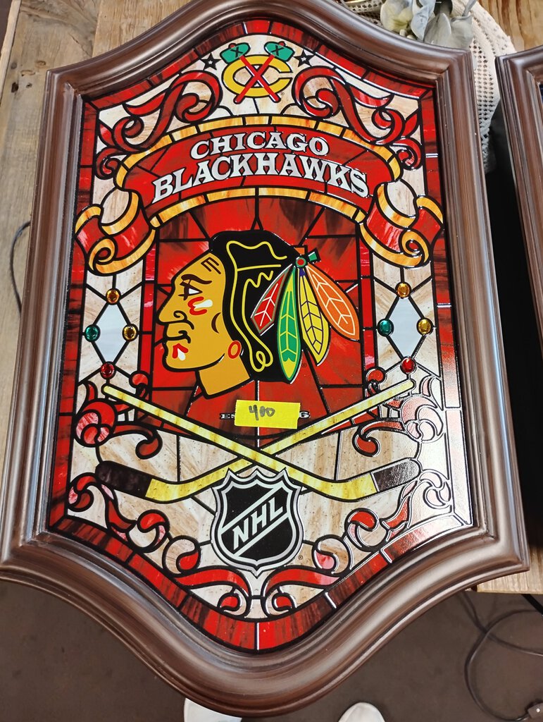 Chicago Blackhawks Stained Glass Wall Light Bradberry