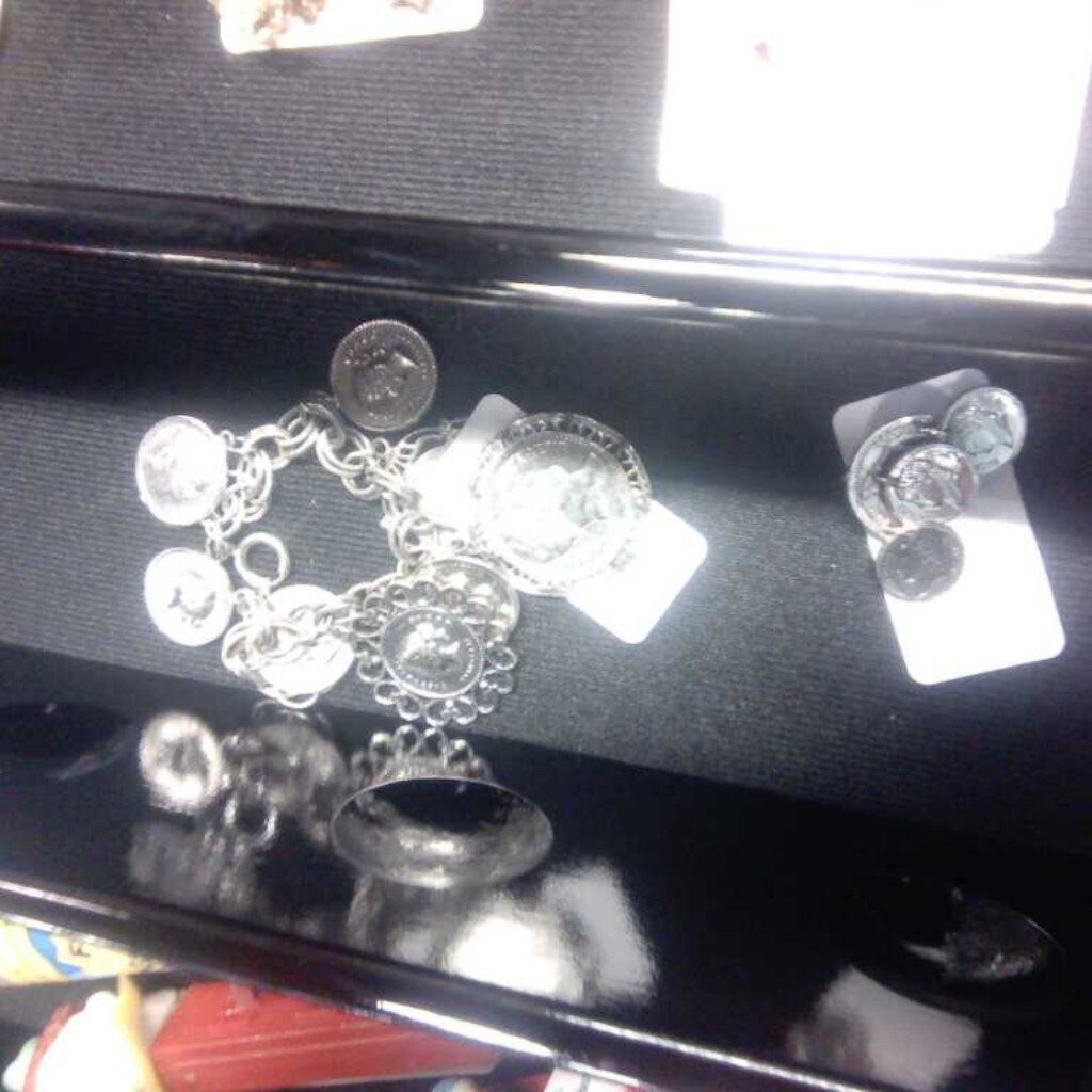 Vintage Coin Bracelet w/earrings