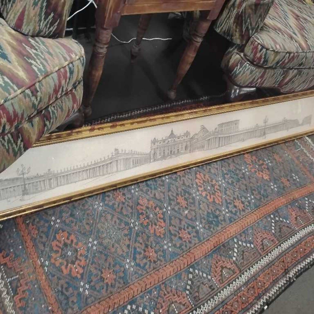 BEAUTIFUL ARCHITECTURAL RENDERING PANORAMIC VIEW OF THE VATICAN. EXCLUSIVE TO BOMBAY COMPANY