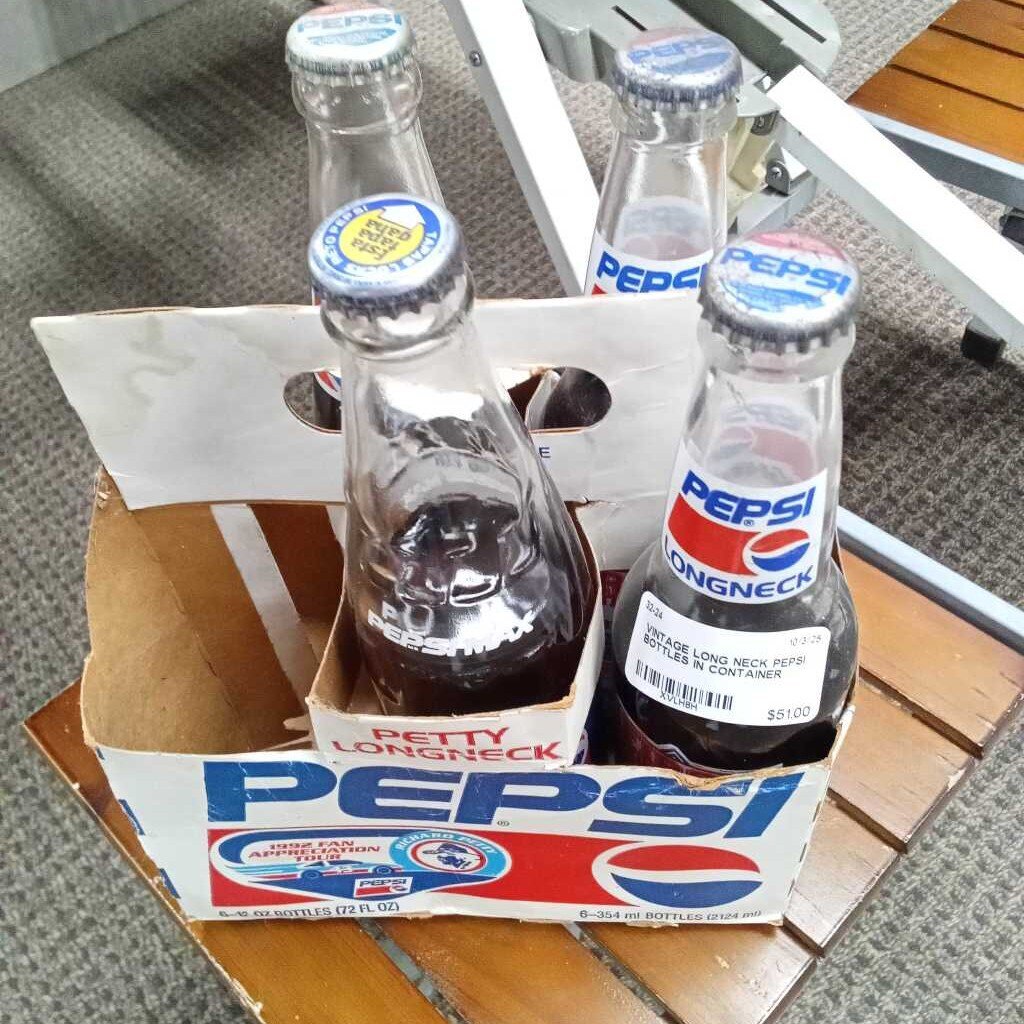 VINTAGE LONG NECK PEPSI BOTTLES EACH 10$