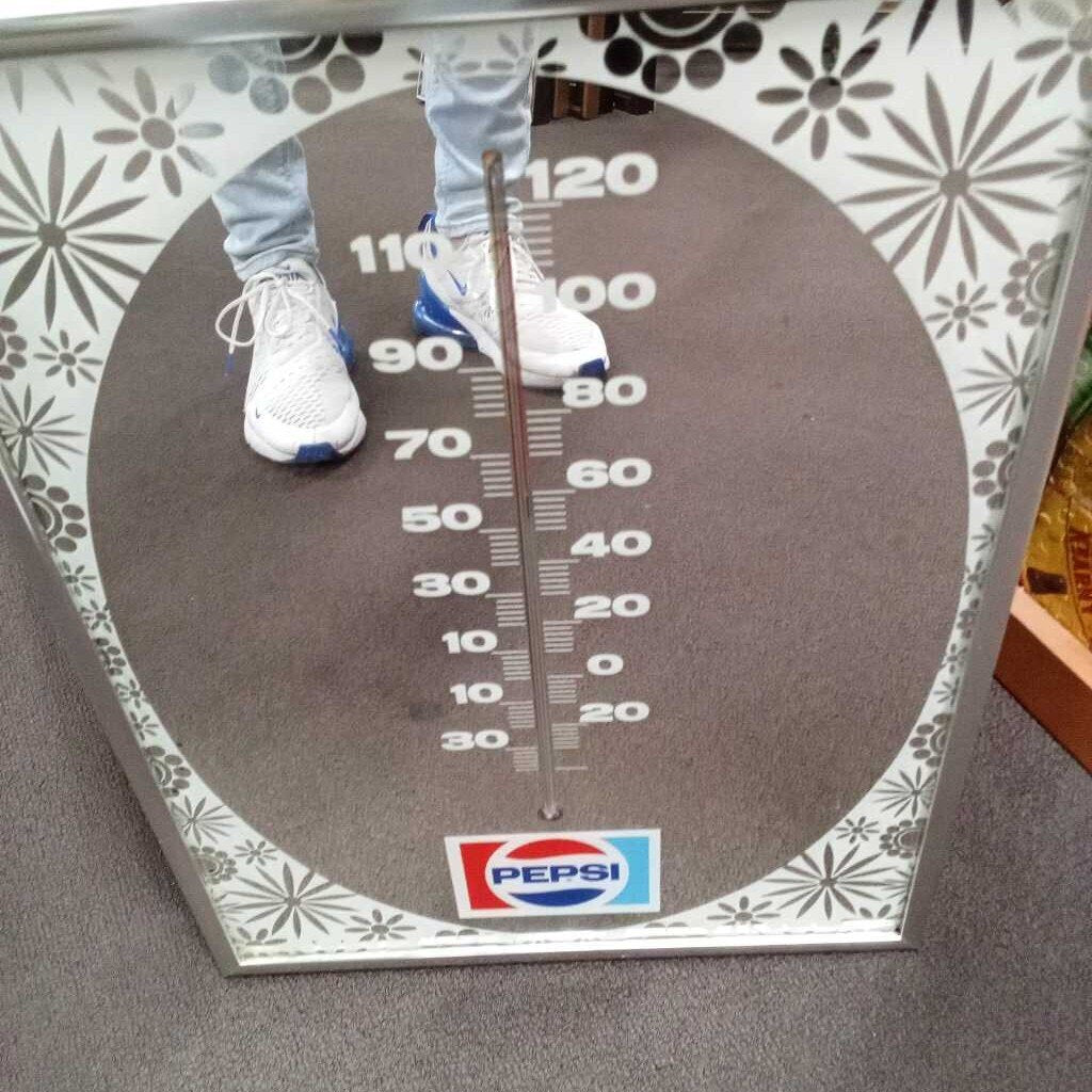 VINTAGE PEPSI COLA THERMOMETER WITH MIRROR