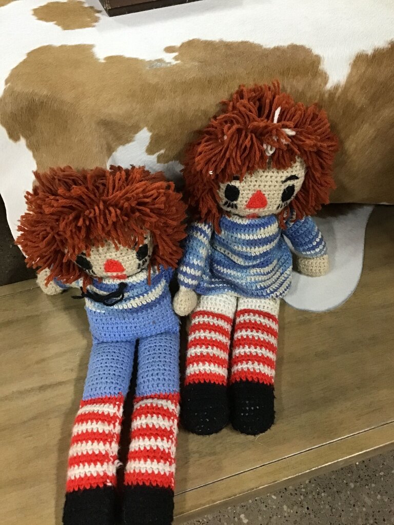 Crochet Rag Doll Set with Striped Legs