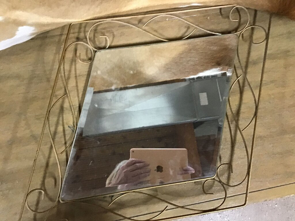 Decorative Square Wall Mirror with Gold Frame
