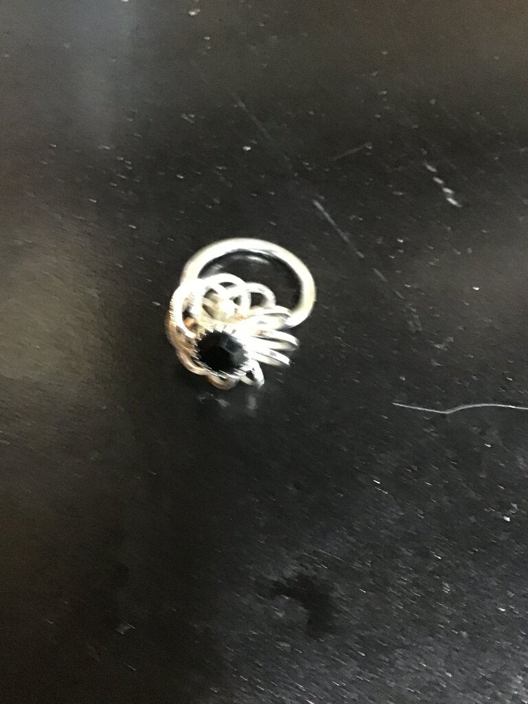 Silver Ring with Black Stone