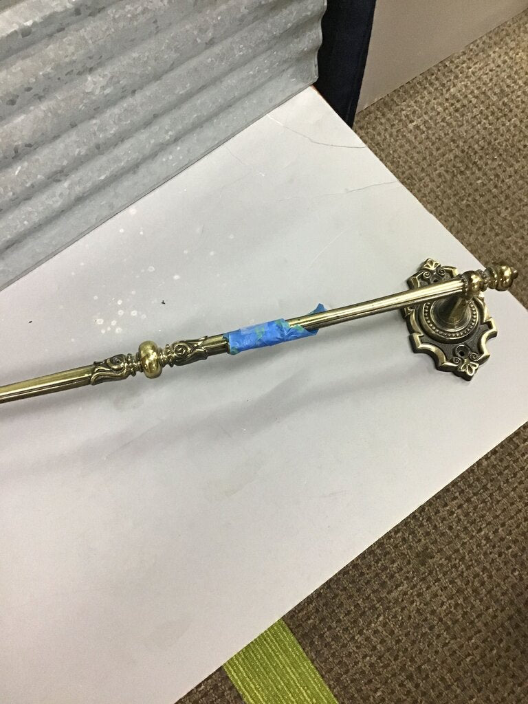 Antique Brass Curtain Rod with Decorative Finial
