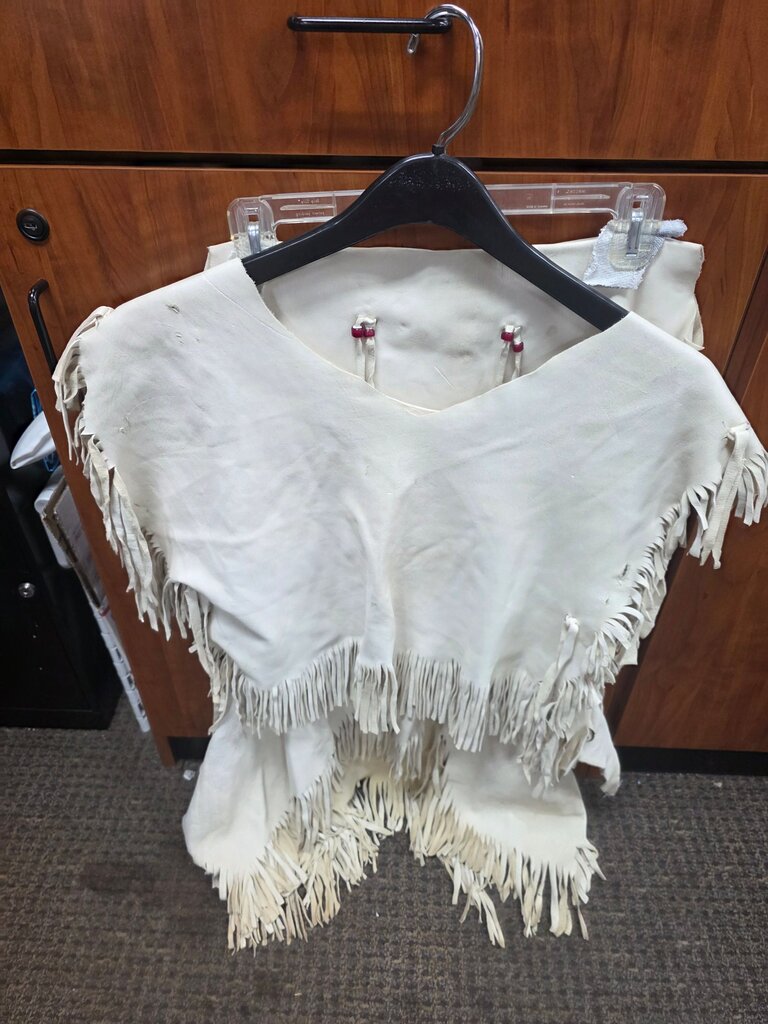Native American Style Leather Fringe Vest and Skirt