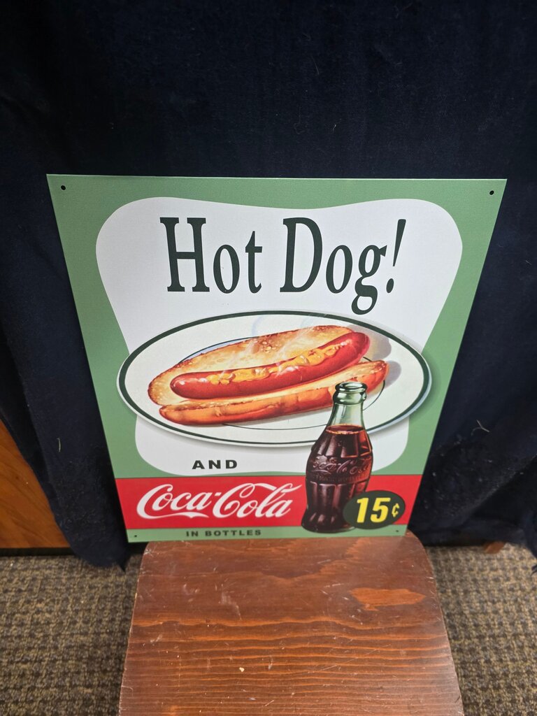 Vintage Coca-Cola Hot Dog Sign