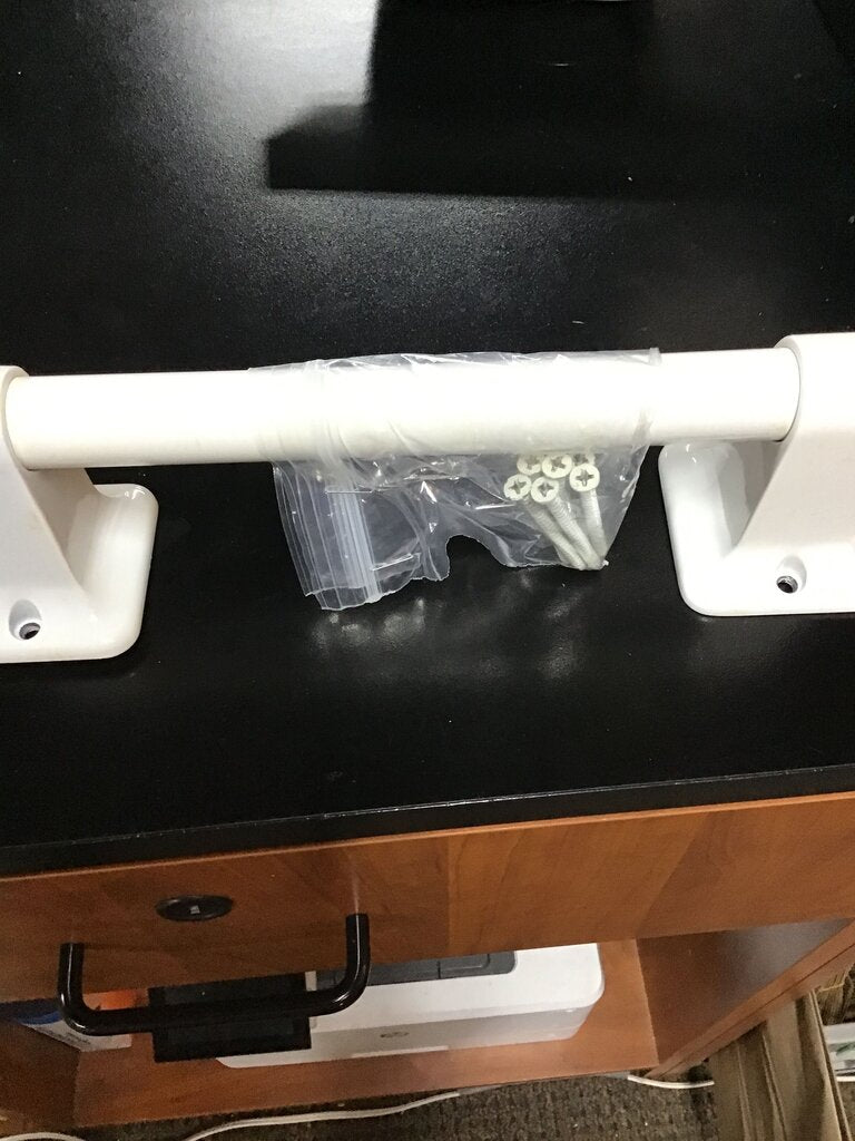 White Closet Rod with Mounting Hardware