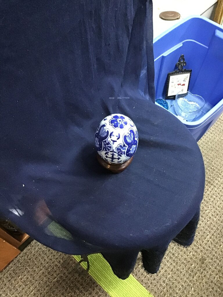 Decorative Blue Floral Ceramic Sphere