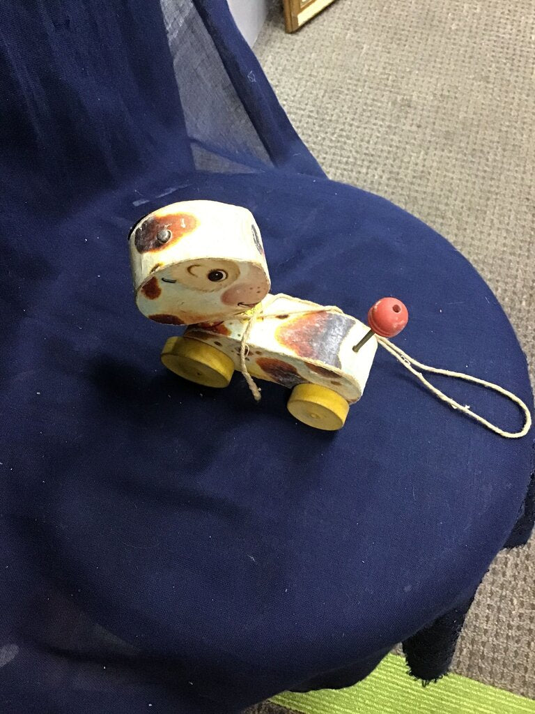 Vintage Wooden Pull Toy Dog