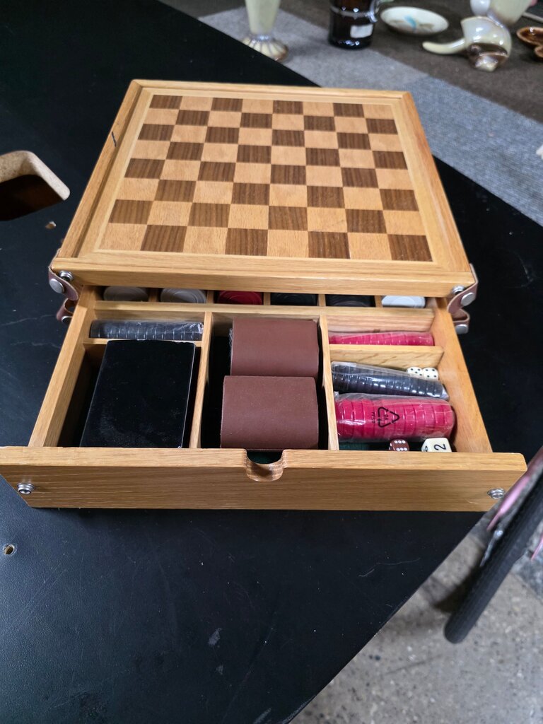 Wooden Chess Set with Storage