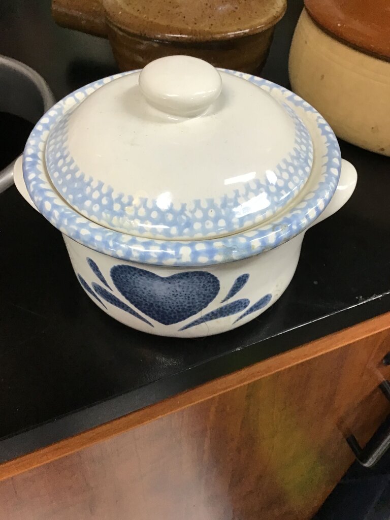 Blue and White Decorated Ceramic Casserole Dish