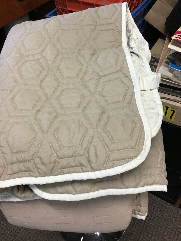 Beige Quilted Blanket couch loveseat cover