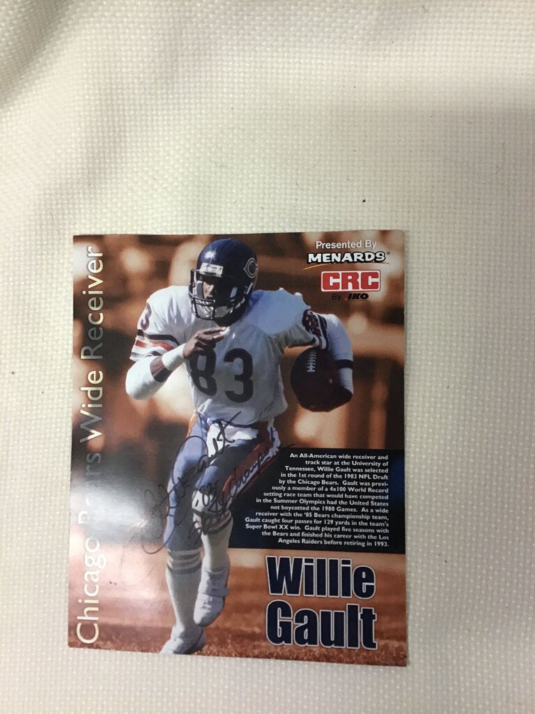 Willie Gault Signed Chicago Bears Trading Card