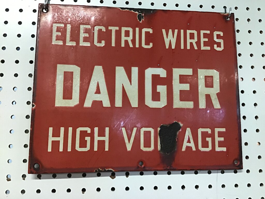 Vintage Electric Warning Sign