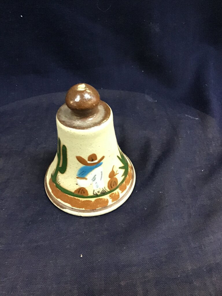 Decorative Ceramic Bell with Cowboy Design