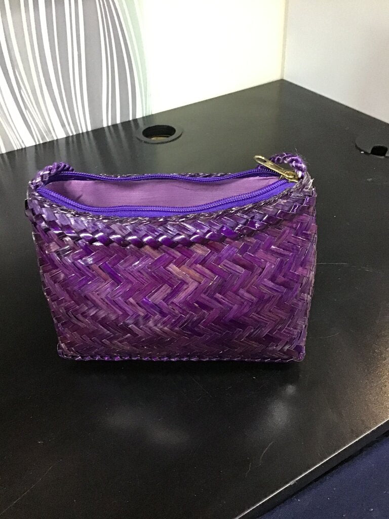 Purple Woven Cosmetic Bag