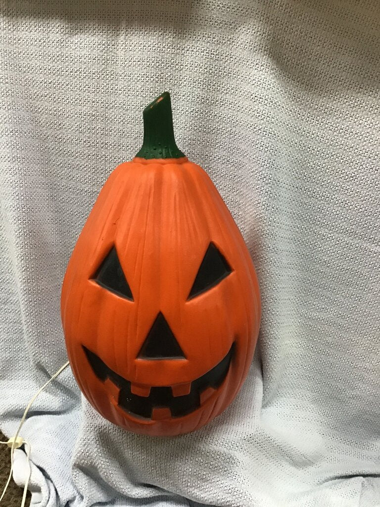 Vintage Large Halloween Pumpkin Blow Mold Light Up 23” tall