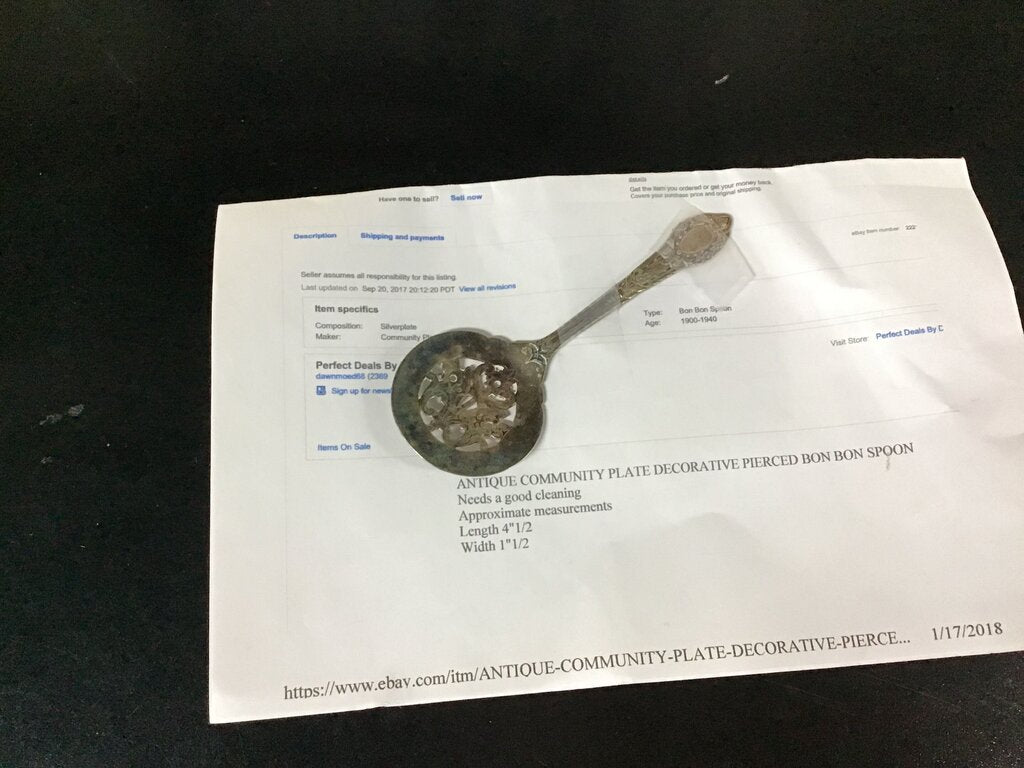 Antique Community Plate Decorative Pierced Bon Bon Spoon