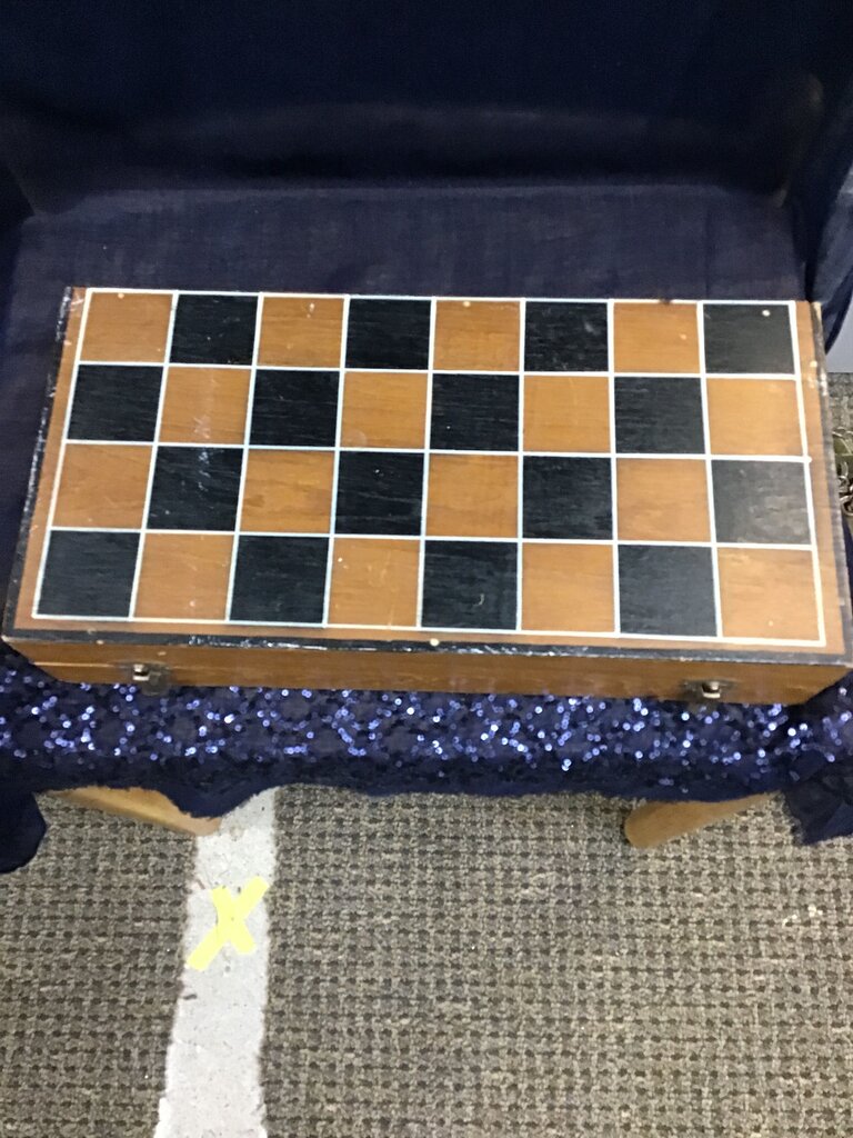 Vintage RARE Wood Chess Set with Carved Figures