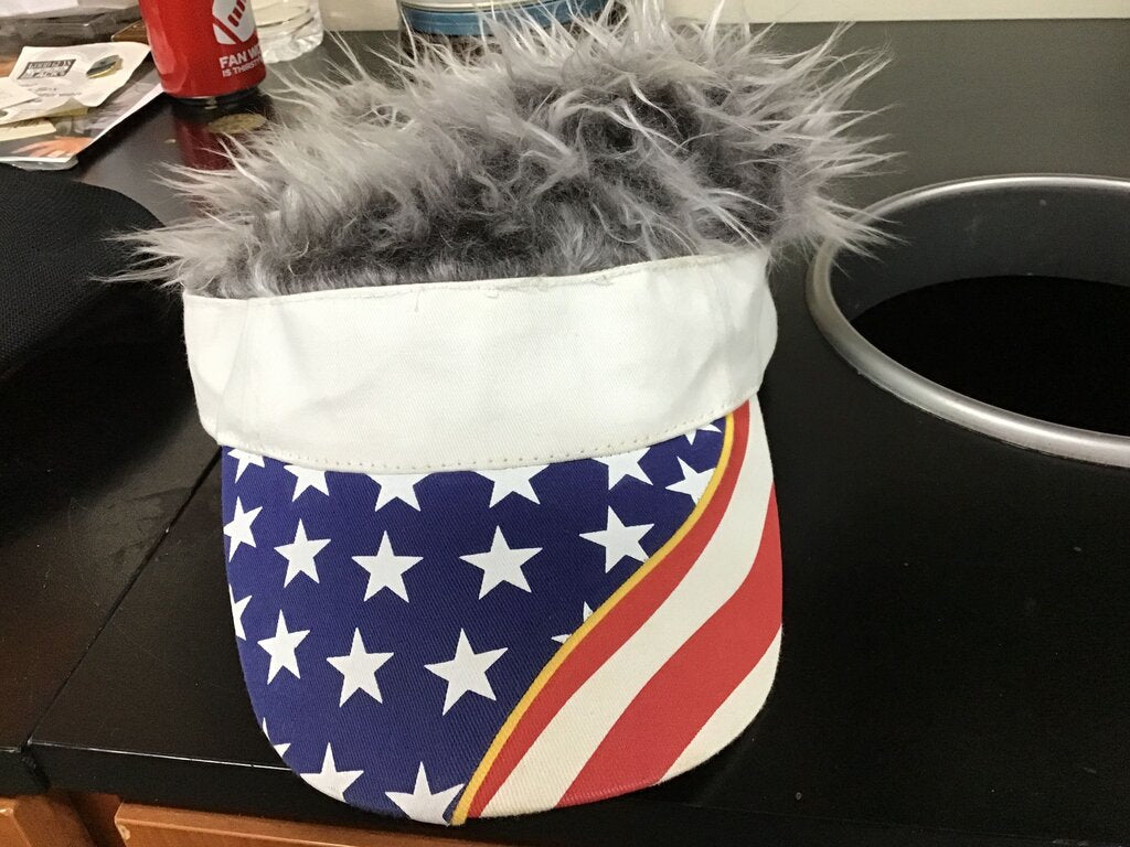 Patriotic Visor Hat with Faux Fur