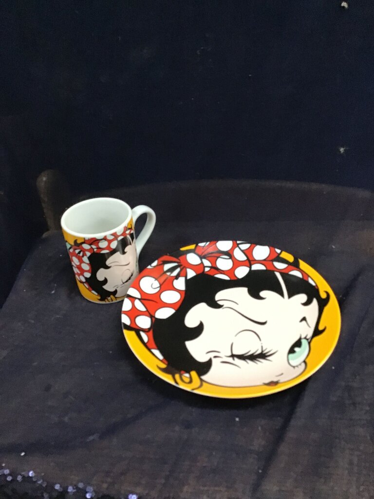 Betty Boop Vintage Mug and Plate Set