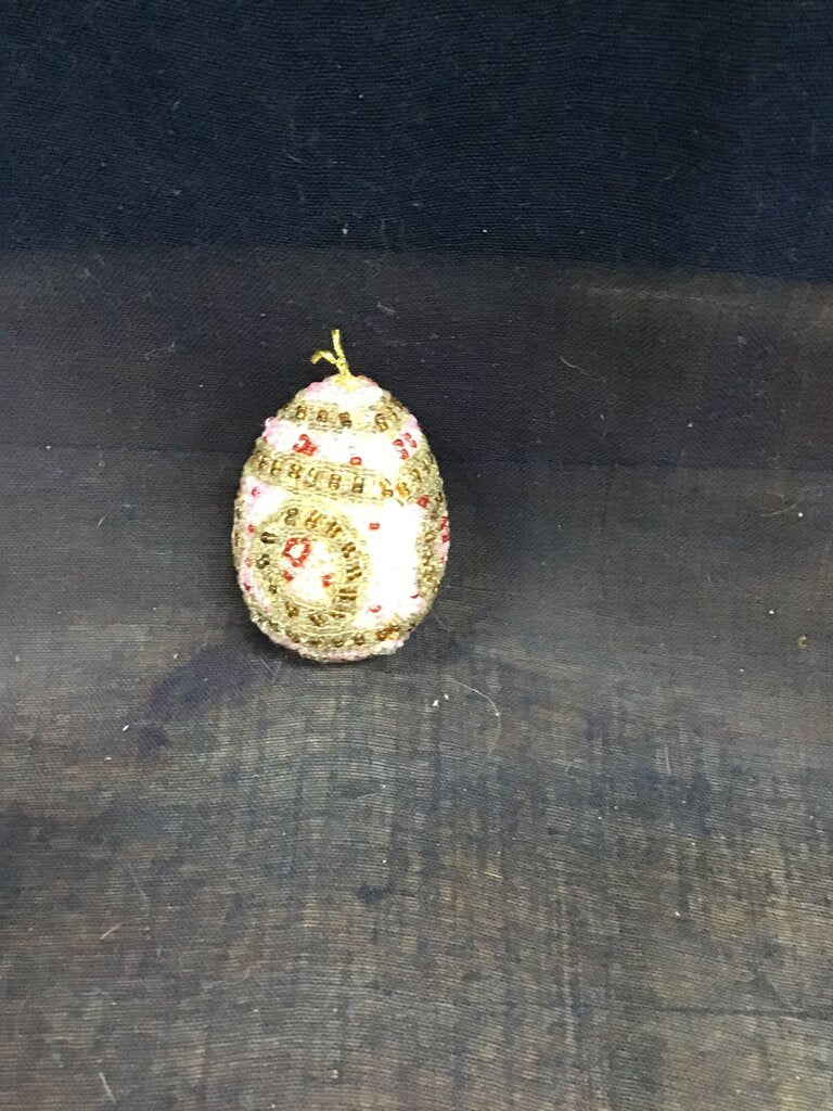 Jeweled Decorative Lavender Red & Gold Egg