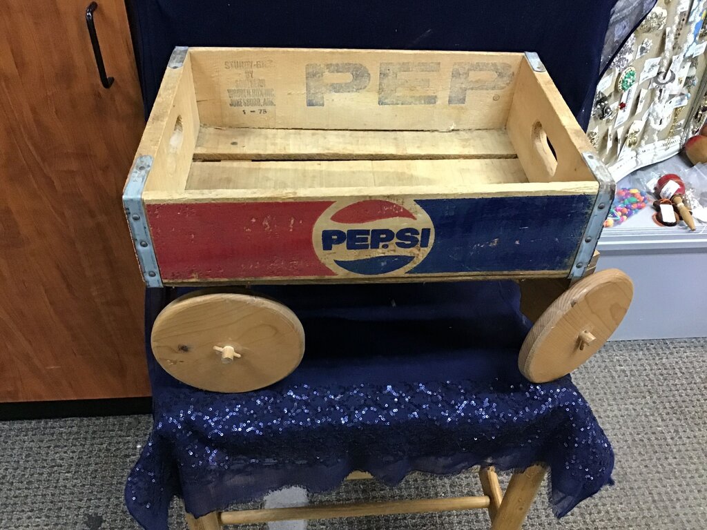 Vintage Pepsi Advertising Wooden Cart
