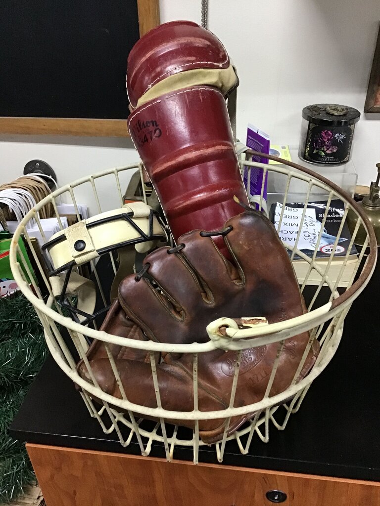 Vintage Wilson Baseball Catcher's Mitt and Gear