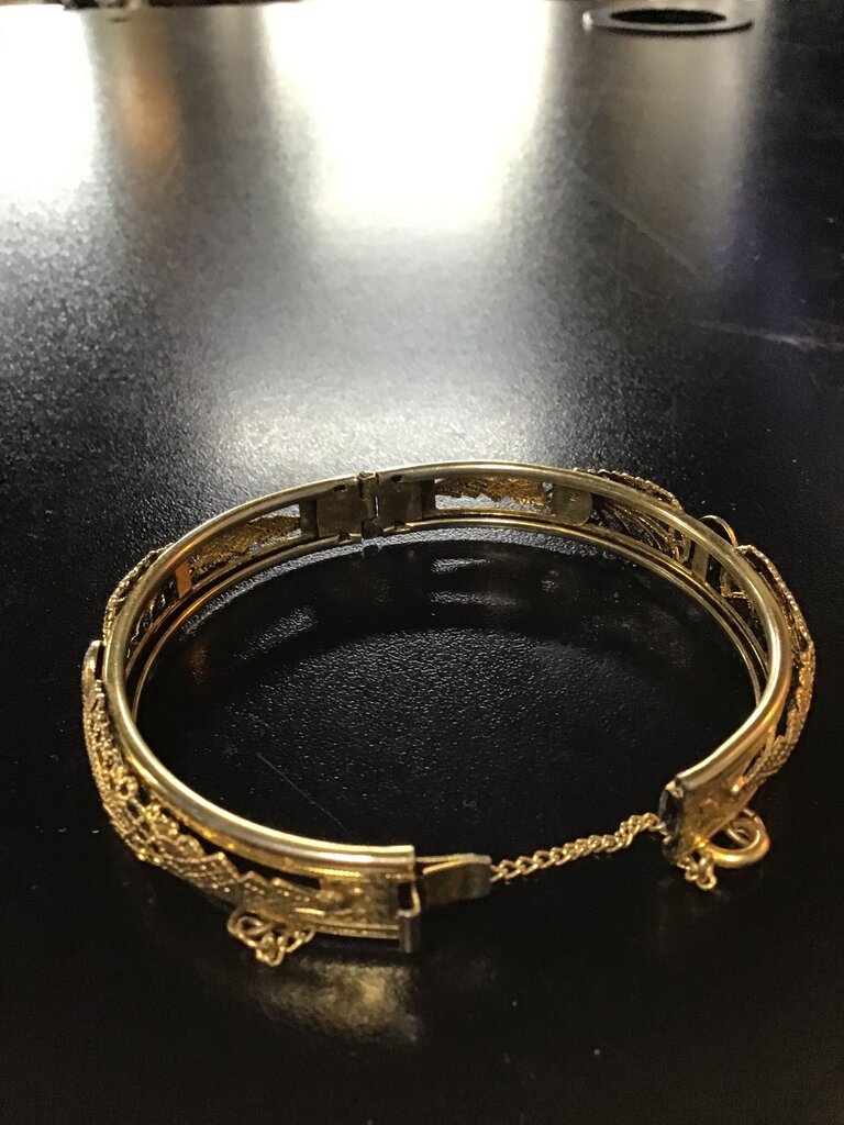 Vintage Freirich Gold Tone Bangle Bracelet