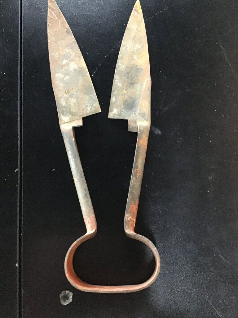 Vintage hand forged iron sheep shears