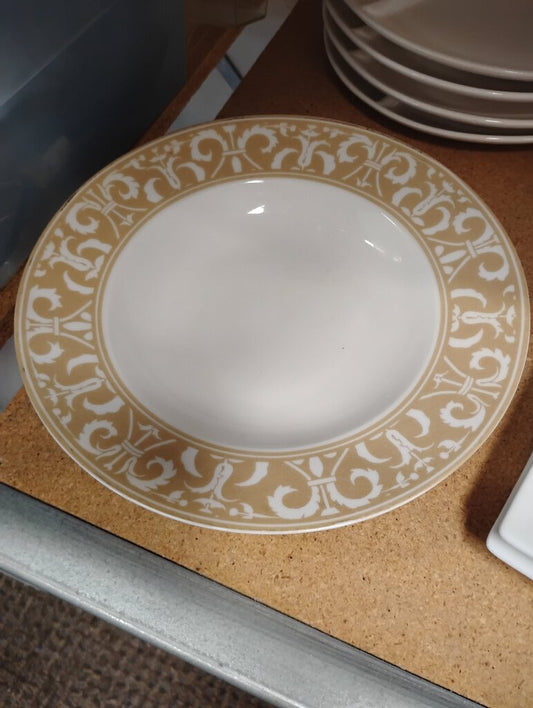 Elegant Decorative Plate with Gold Leaf Design