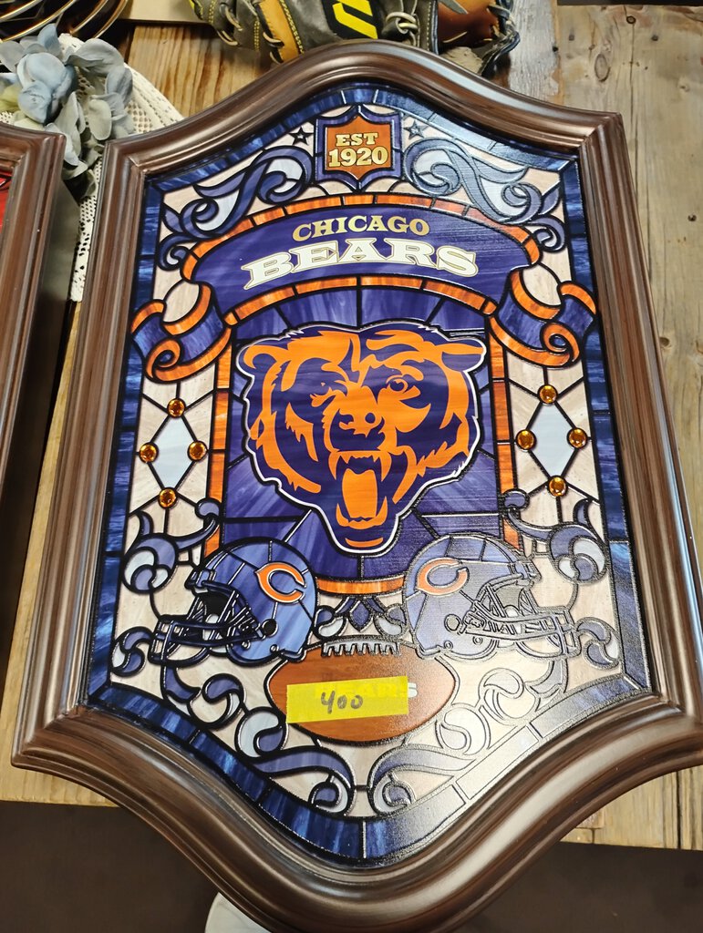 Chicago Bears Stained Glass Wall Art