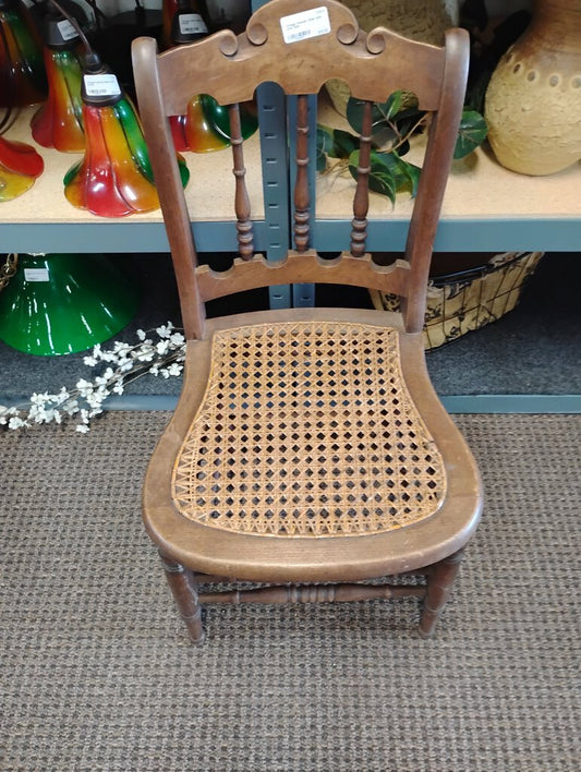 Vintage Wooden Chair with Cane Seat