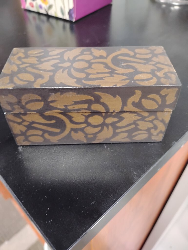 Decorative Wooden Box with Floral Design