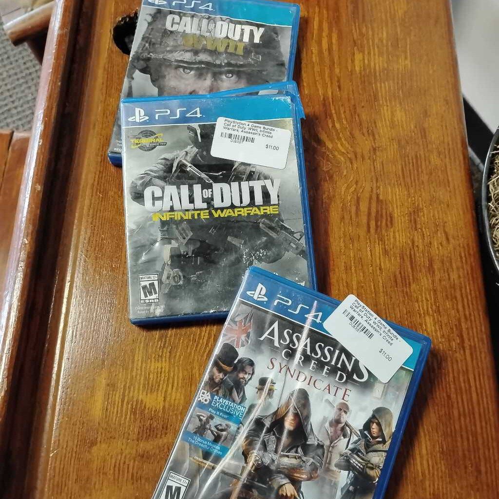 PlayStation 4 Game Bundle - Call of Duty WWII, Infinite Warfare, Assassin's Creed Syndicate