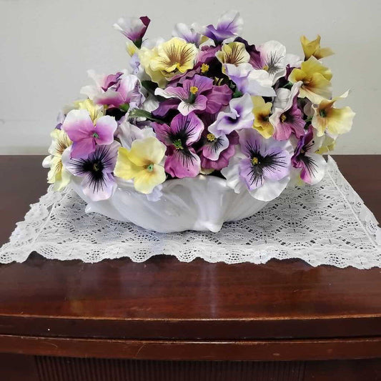 Artificial Flower Arrangement in Decorative Bowl