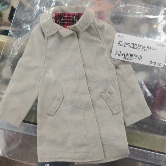 Vintage Doll Clothes - Red Striped Pajama and Cream Coat Set