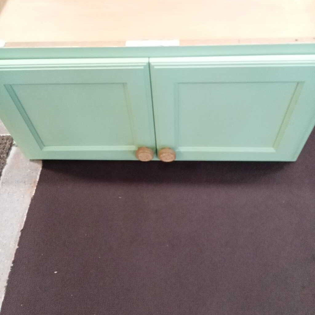 30X13 WOOD MINT GREEN CABINET