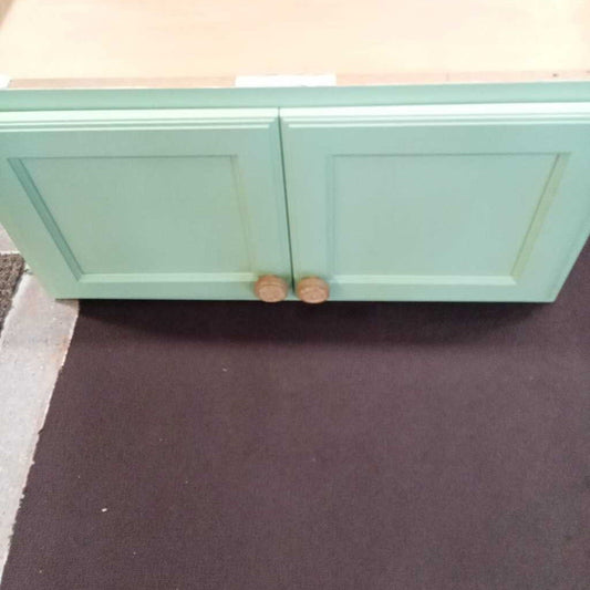 30X13 WOOD MINT GREEN CABINET