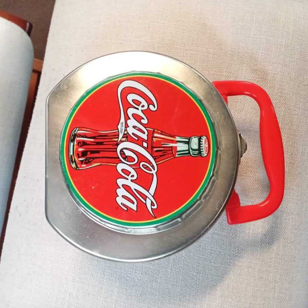 COCA COLA TIN WITH HANDLE
