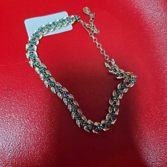 CORO VINTAGE DIAMOND FLOWER AURORA BOREALIS NECKLACE