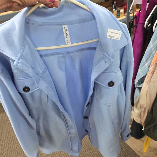 BLUE JACKET SWEATER SZ S