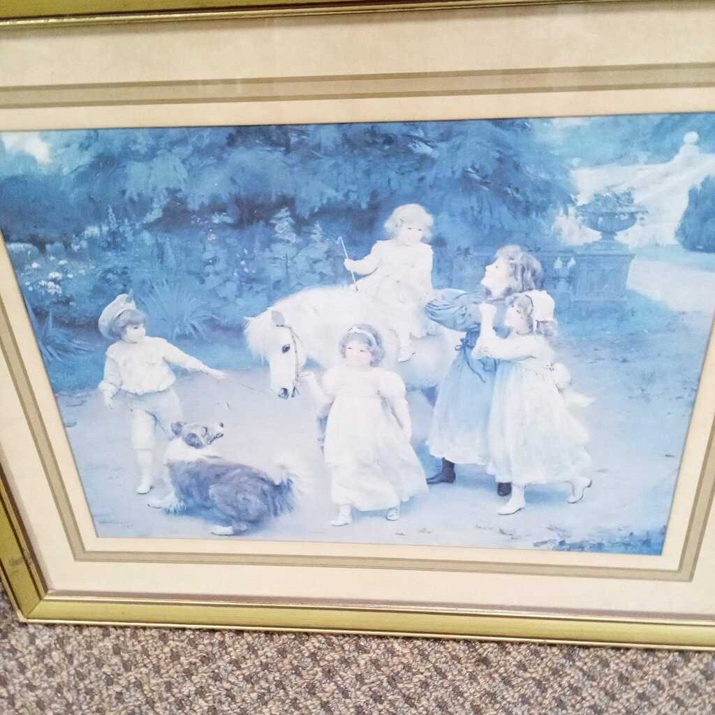 ARTHUR J. ELSLEY "GOLDEN HOURS" 1903 VINTAGE FRAMED PRINT