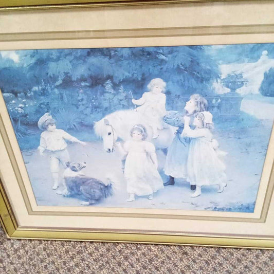 ARTHUR J. ELSLEY "GOLDEN HOURS" 1903 VINTAGE FRAMED PRINT