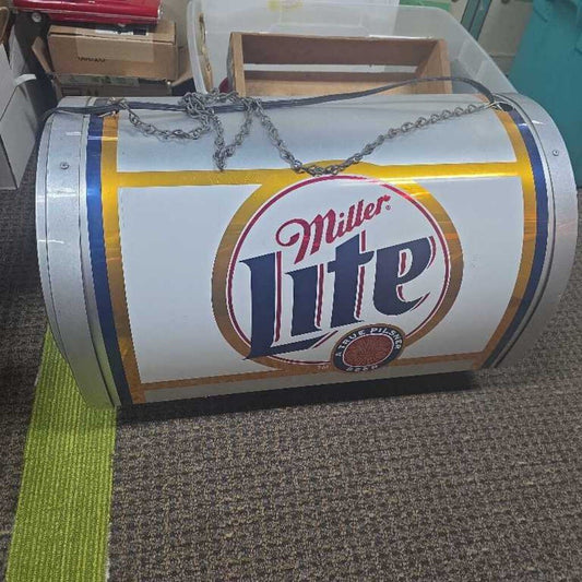 MILLER BEER SIGN HANGING LIGHTED MILLER LITE CAN