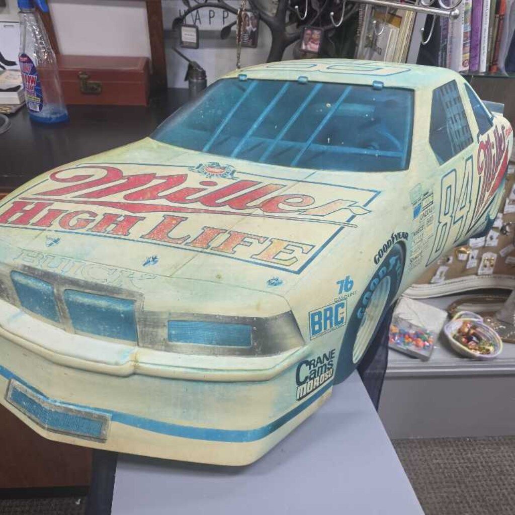 RARE MILLER HIGH LIFE BEER/NASSCAR PLASTIC WALL SIGN #84 BUICK WITH SMALL DENT