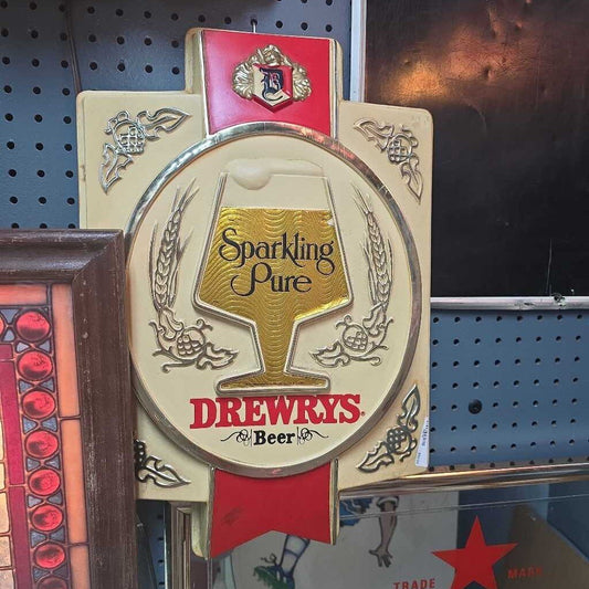 VINTAGE DREWEYS MOLDED PLASTIC BAR SIGN
