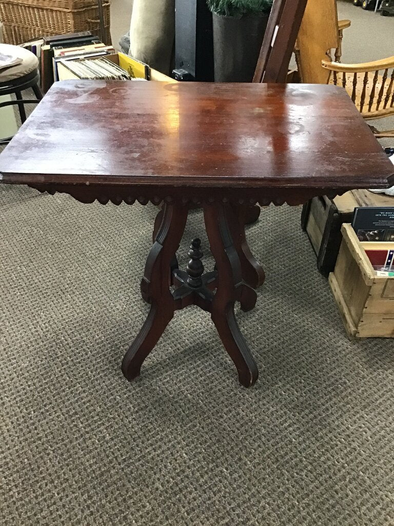 Eastlake Antique Dark Wooden Parlor Table