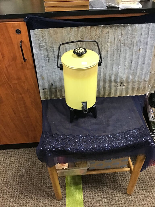 Vintage Yellow Enamel Coffee Percolator